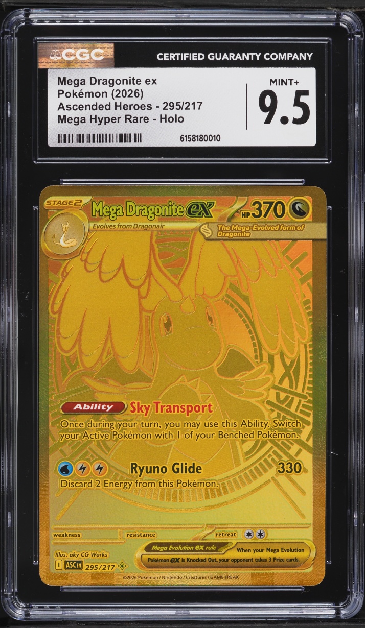 2026 Pokemon Mega Evolution Ascended Heroes MHR Mega Dragonite ex #295 CGC 9.5 MINT+