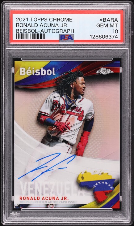 2021 Topps Chrome Ben Baller Superfractor Ronald Acuna Jr. AUTO 1
