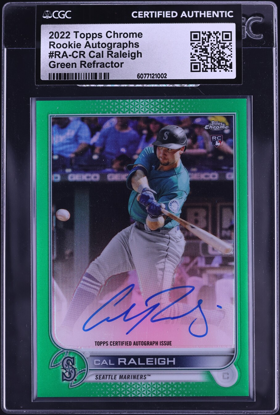 2022 Topps Chrome Green Refractor Cal Raleigh ROOKIE AUTO /99 #RA-CR ...