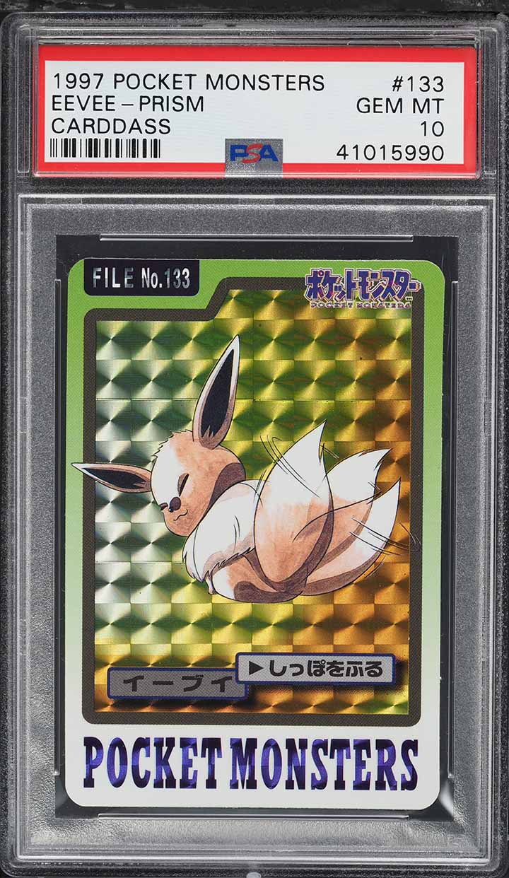 1997 Pokemon Japanese Pocket Monsters Carddass Prism Eevee #133 PSA 10 GEM MINT