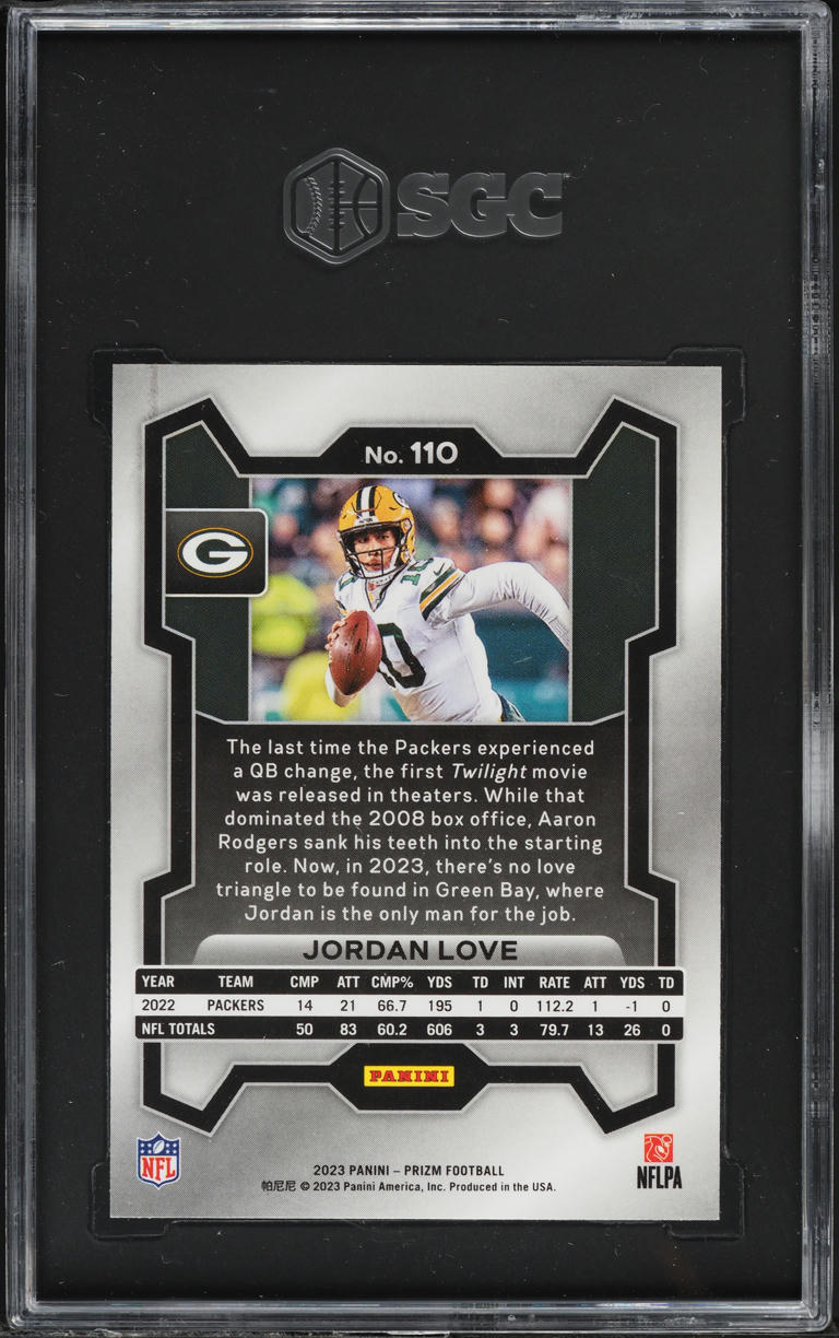 2023 Panini Prizm Jordan Love #110 SGC 9 MINT