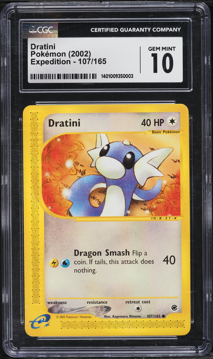 2002 Pokemon Expedition Dratini #107 CGC 10 GEM MINT