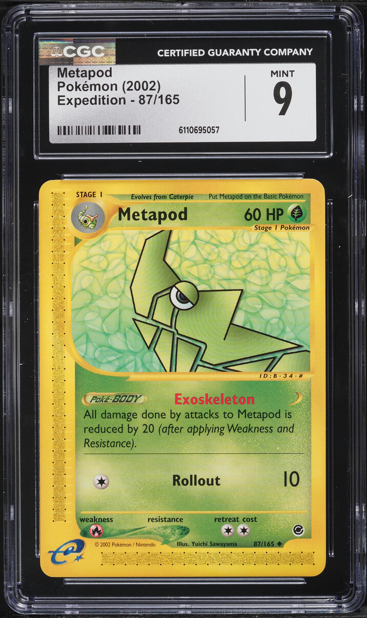 2002 Pokemon Expedition Metapod #87 CGC 9 MINT
