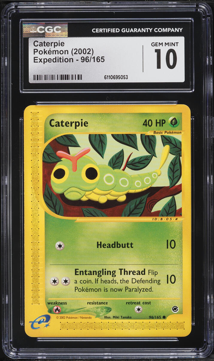 2002 Pokemon Expedition Caterpie #96 CGC 10 GEM MINT