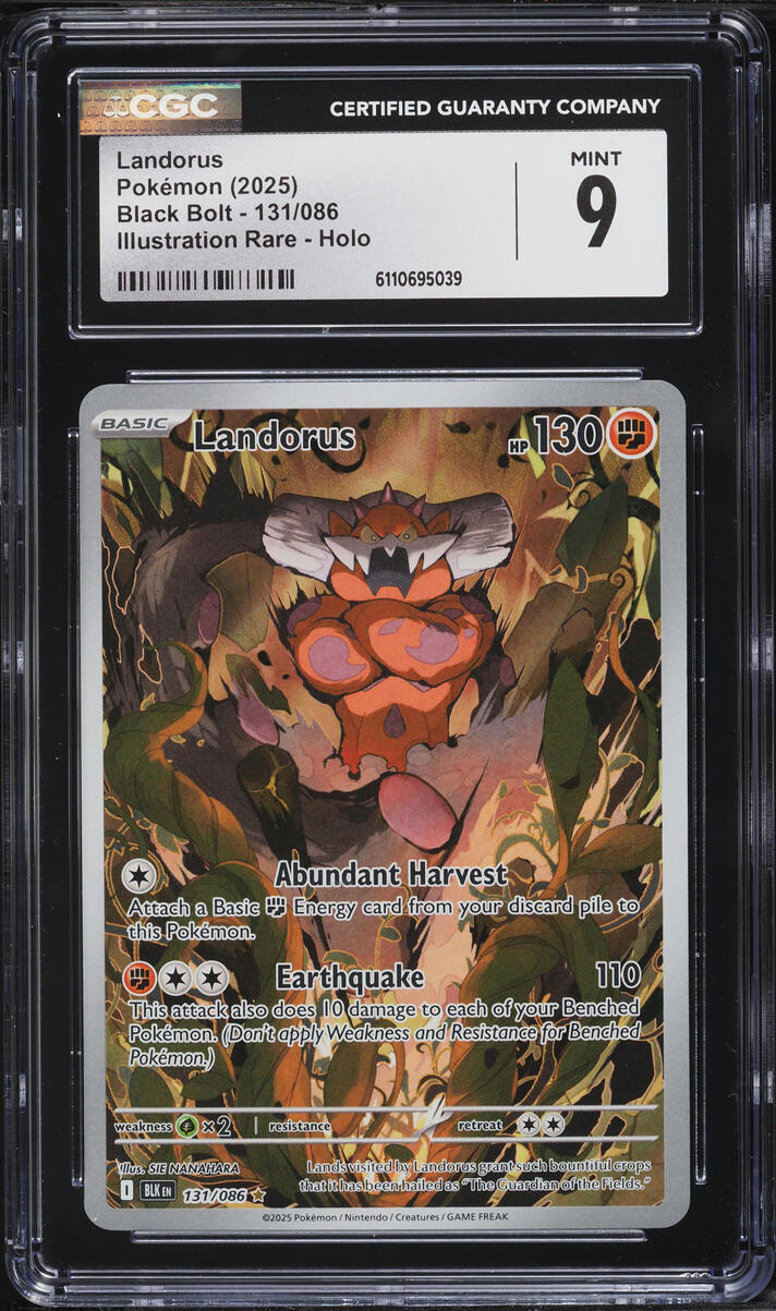 2025 Pokemon Scarlet & Violet Black Bolt IR Landorus #131 CGC 9 MINT