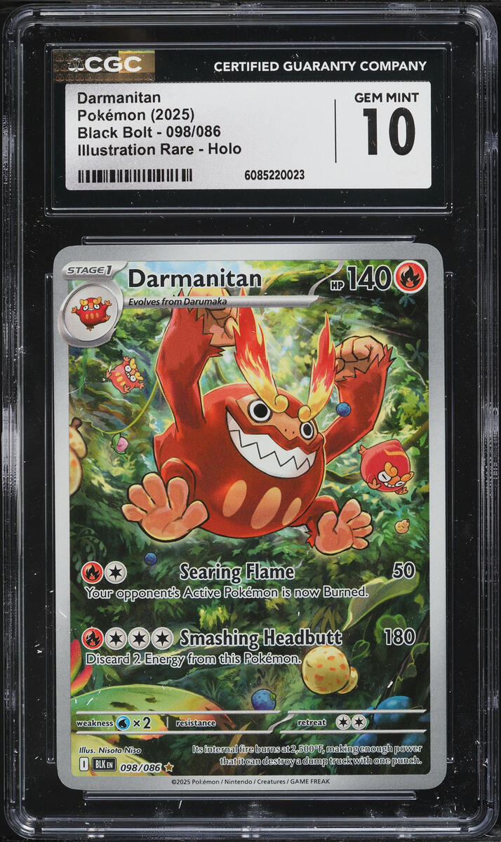 2025 Pokemon Scarlet & Violet Black Bolt IR Darmanitan #98 CGC 10 GEM MINT