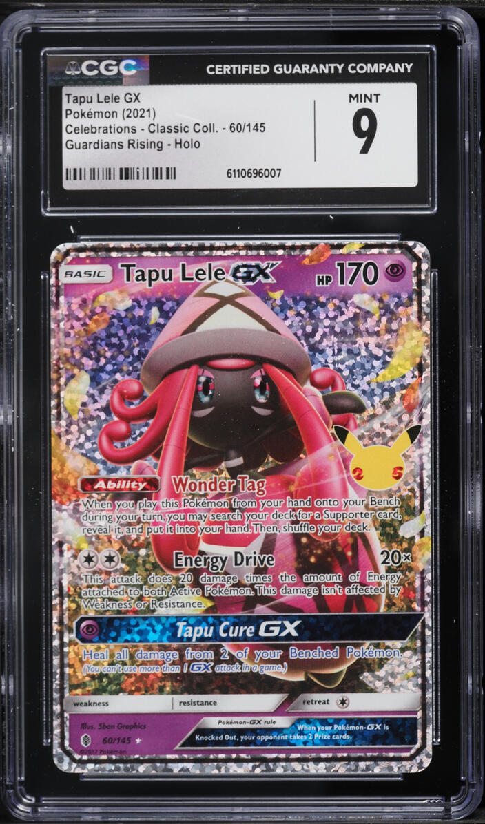 2021 Pokemon Sword & Shield Celebrations Holo Tapu Lele GX #60 CGC 9 MINT