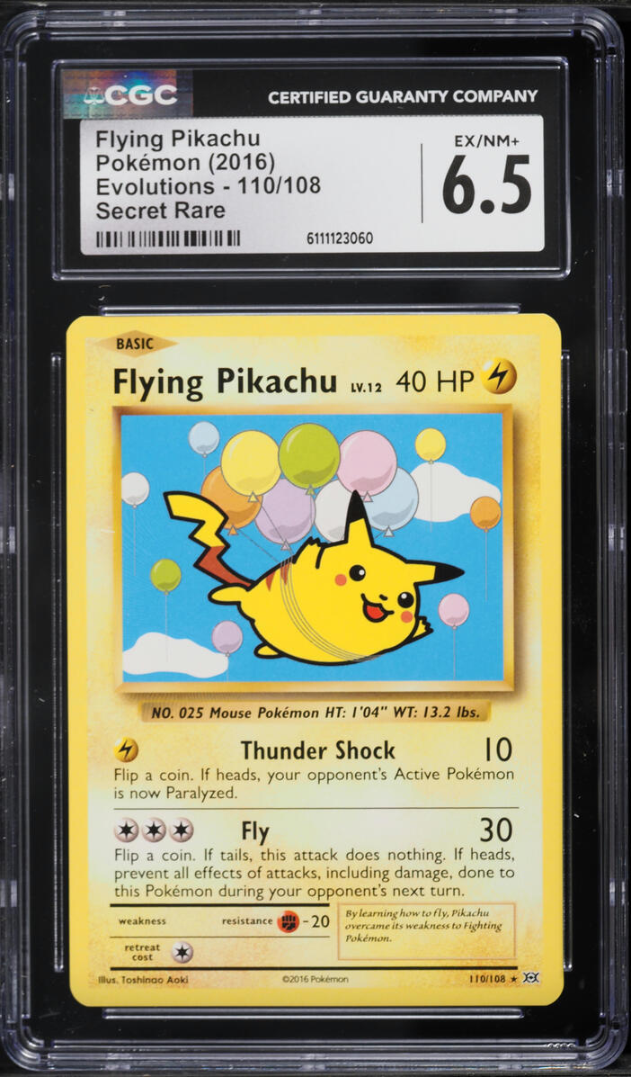 2016 Pokemon XY Evolutions Flying Pikachu #110 CGC 6.5 EXMT+