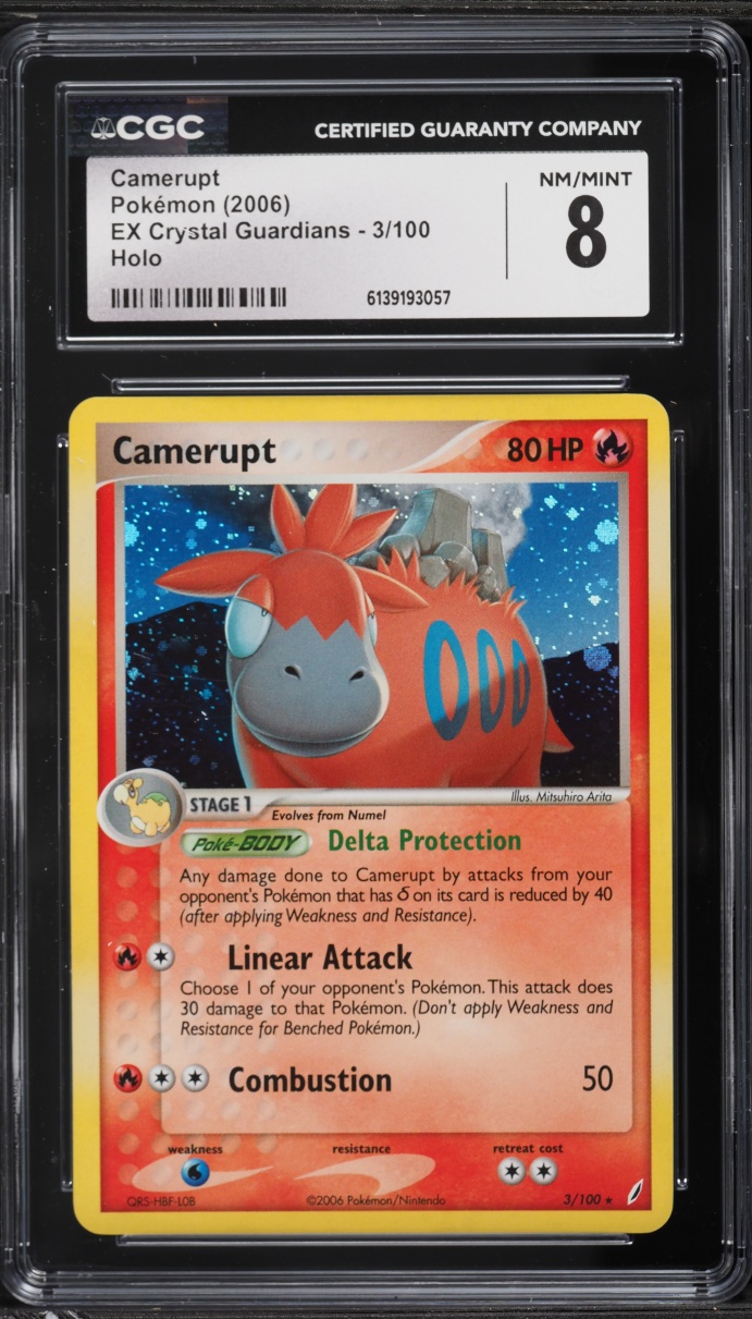 2006 Pokemon EX Crystal Guardians Holo Camerupt #3 CGC 8 NM-MT
