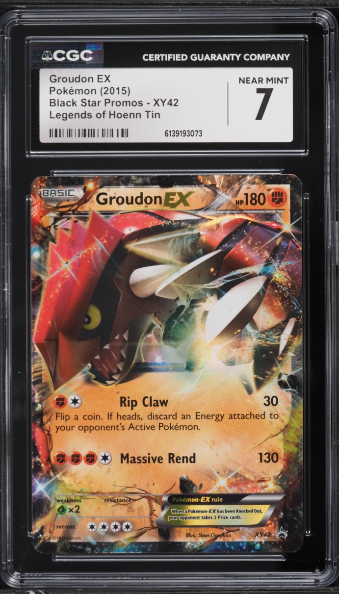 2015 Pokemon XY Black Star Promo Legends Of Hoenn Tin Holo Groudon EX #XY42 CGC 7 NRMT