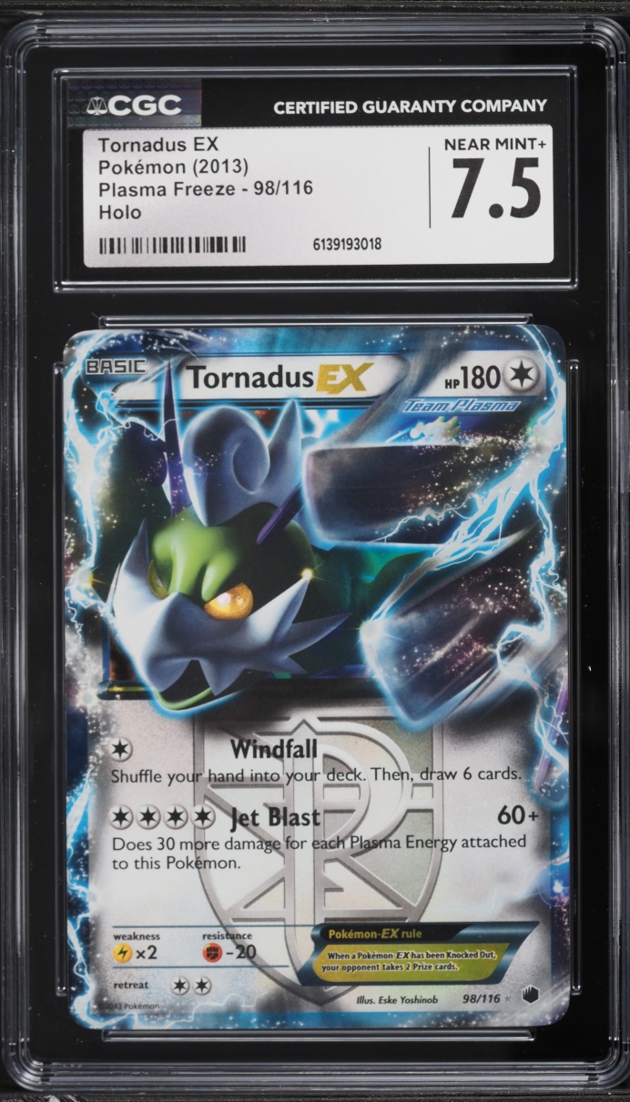 2013 Pokemon Black & White Plasma Freeze Holo Tornadus EX #98 CGC 7.5 NRMT+