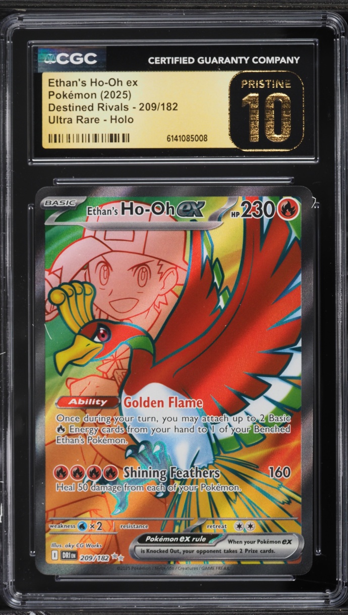 2025 Pokemon Scarlet & Violet Destined Rivals Full Art Ethan's Ho-Oh Ex #209 CGC 10 PRISTINE