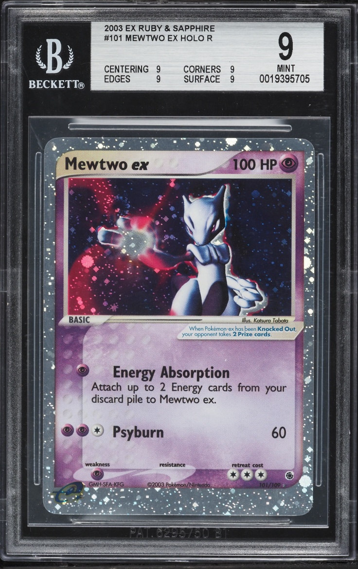 2003 Pokemon EX Ruby & Sapphire Holo Mewtwo ex #101 BGS 9 MINT