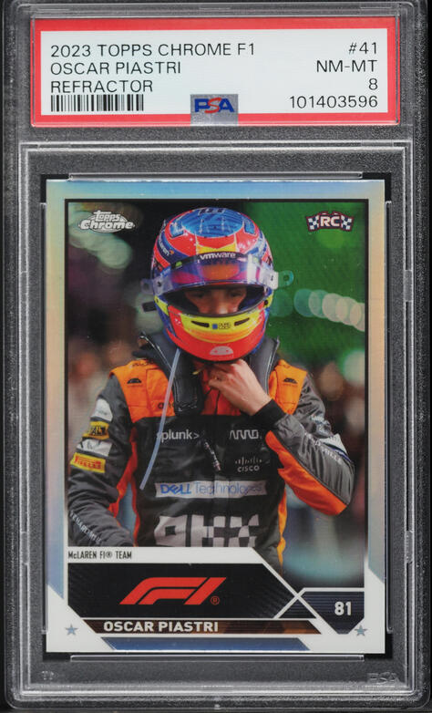 2021 Topps Chrome Formula 1 F1 Red Wave Refractor Oscar Piastri RC