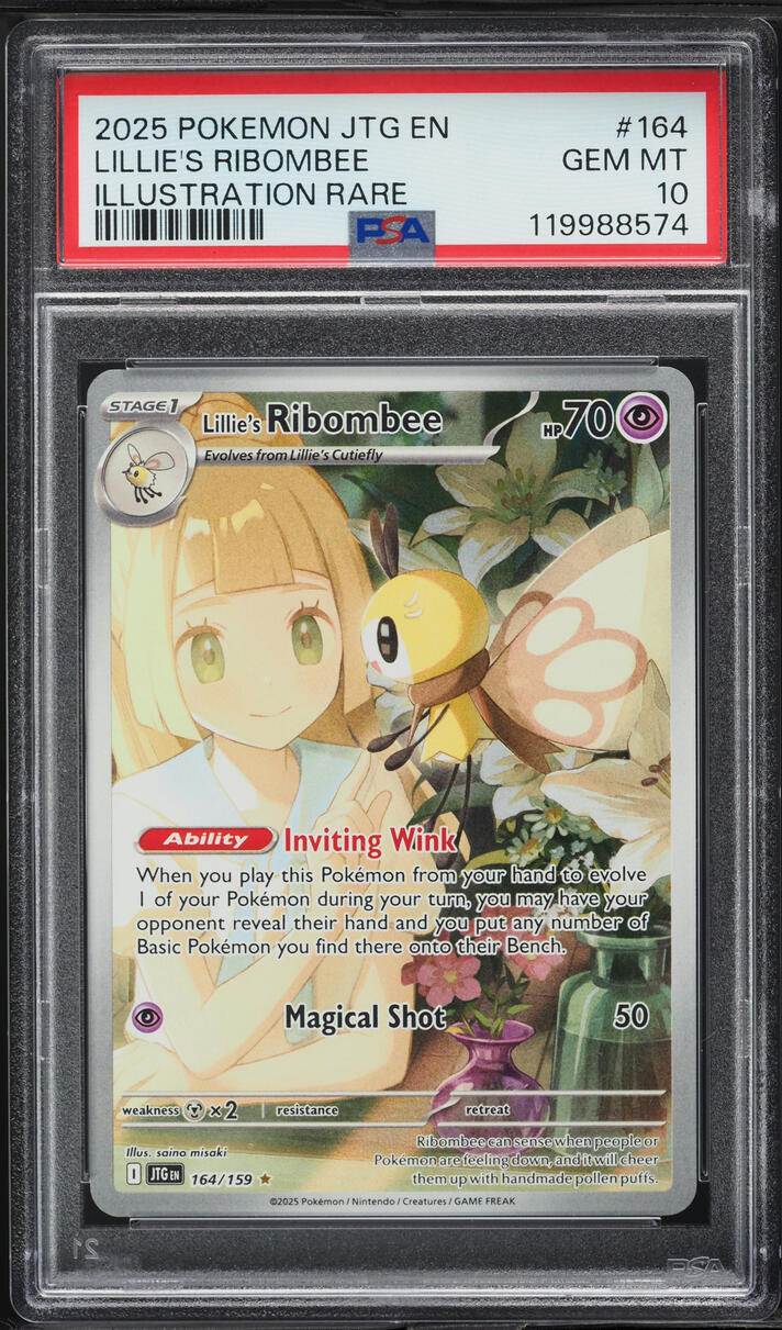 2025 Pokemon SV Journey Together Full Art Lillie's Ribombee #164 PSA 10 GEM MINT
