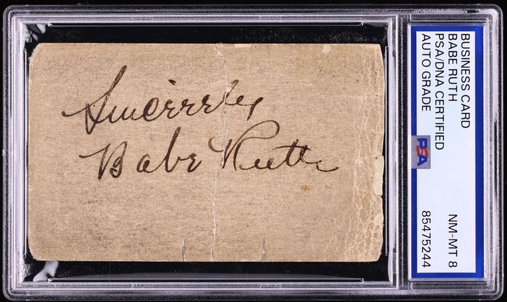 Babe Ruth Signed Autographed Business Card AUTO PSA/DNA 8 NM-MT - Photo 1