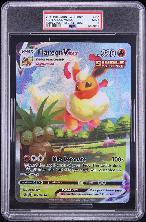2021 Pokemon Sword & Shield Black Star Promo Premium Flareon VMAX #180 PSA 9 - Main Image