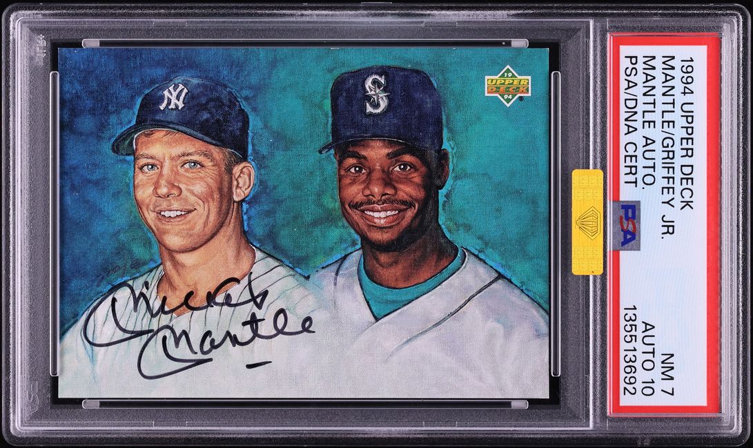 1994 Upper Deck Ken Griffey Jr. Mickey Mantle AUTO DNA 10 MBA PSA 7 NRMT