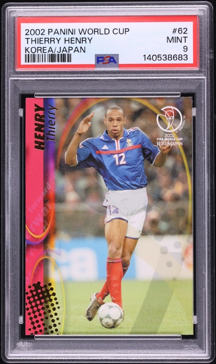 2002 Panini World Cup Korea Japan Thierry Henry #62 PSA 9 MINT
