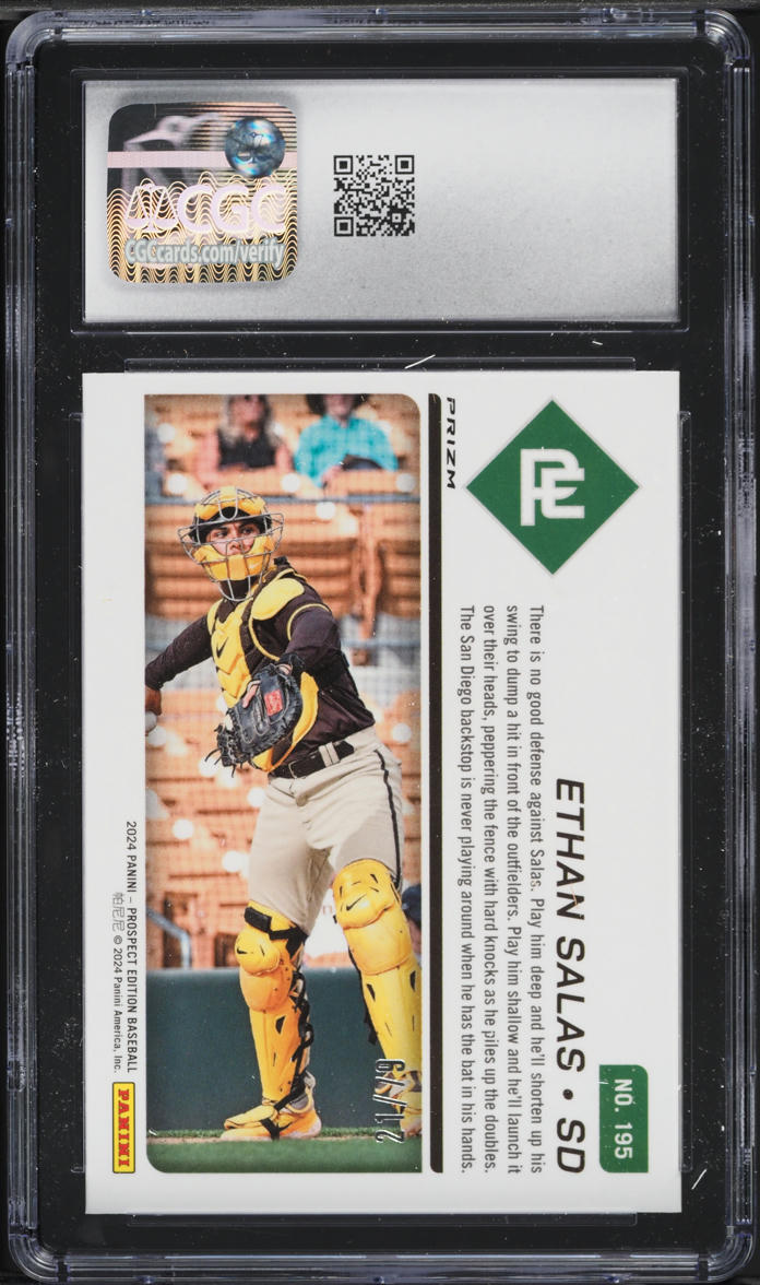 2024 Panini Pink Velocity Ethan Salas ROOKIE /79 #195 CGC 8.5 NM-MT+