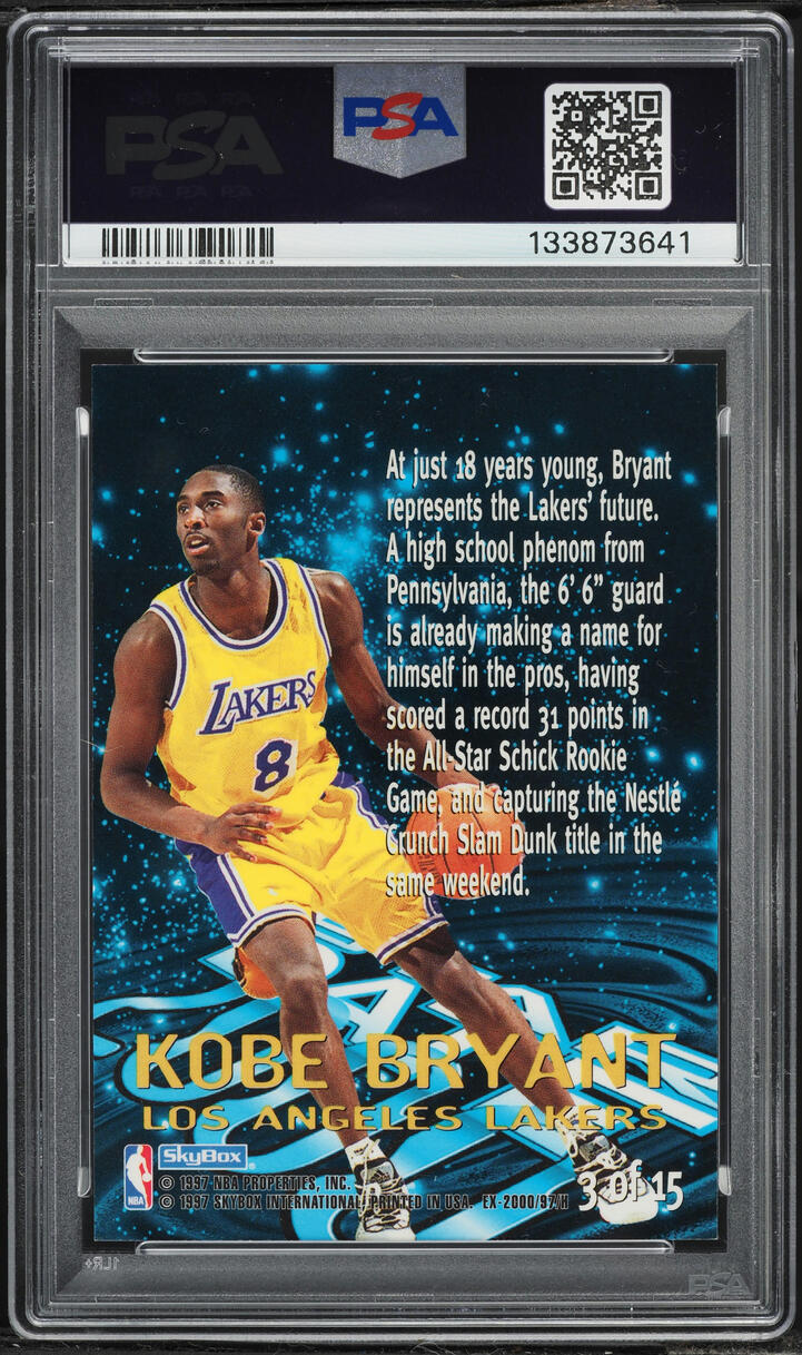 1996 Skybox E-X2000 Star Date Kobe Bryant ROOKIE #3 PSA 6 EXMT