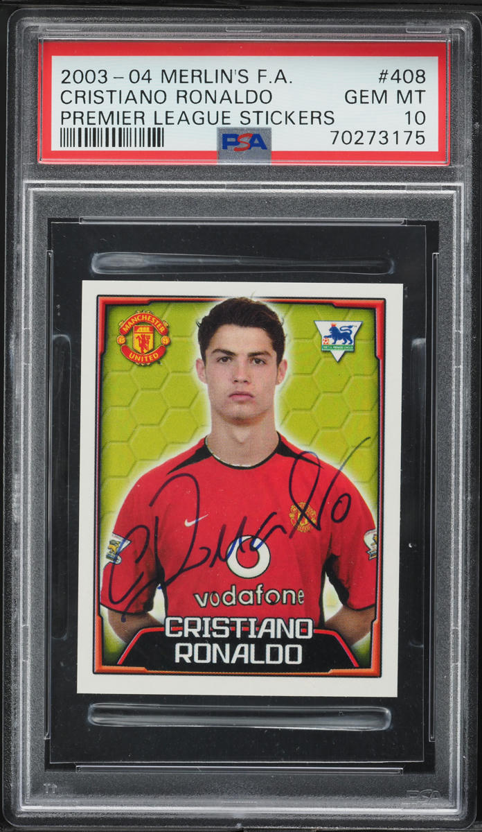 2003 Merlin's F.A. Premier League Stickers Cristiano Ronaldo ROOKIE PSA ...