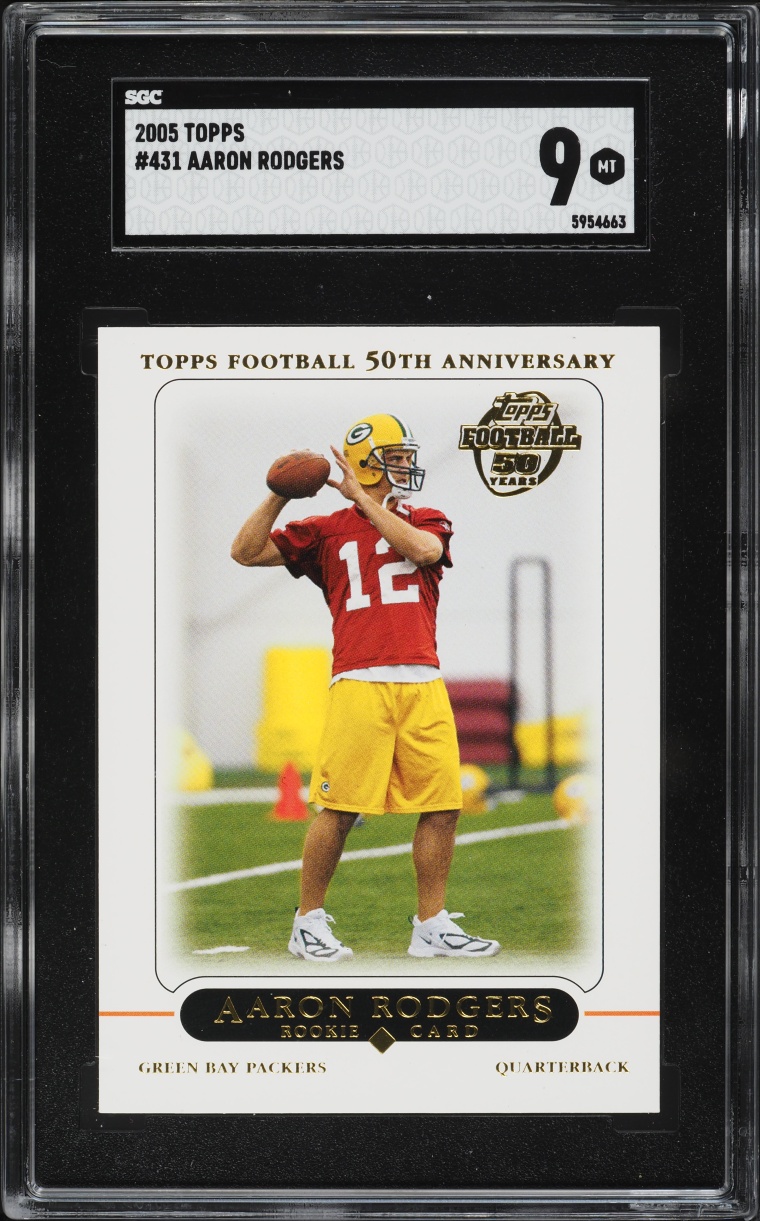 2005 Topps Football Aaron Rodgers ROOKIE #431 SGC 9 MINT