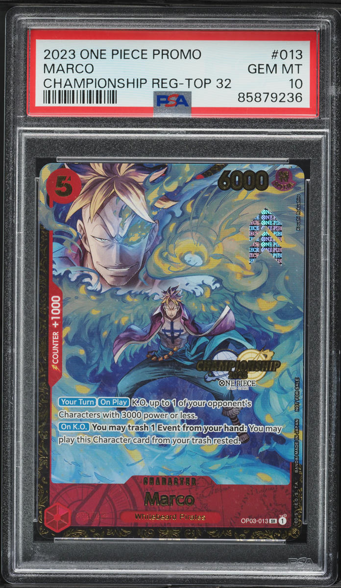 2023 One Piece Promo Championship Top 32 Marco #OP03-013 PSA
