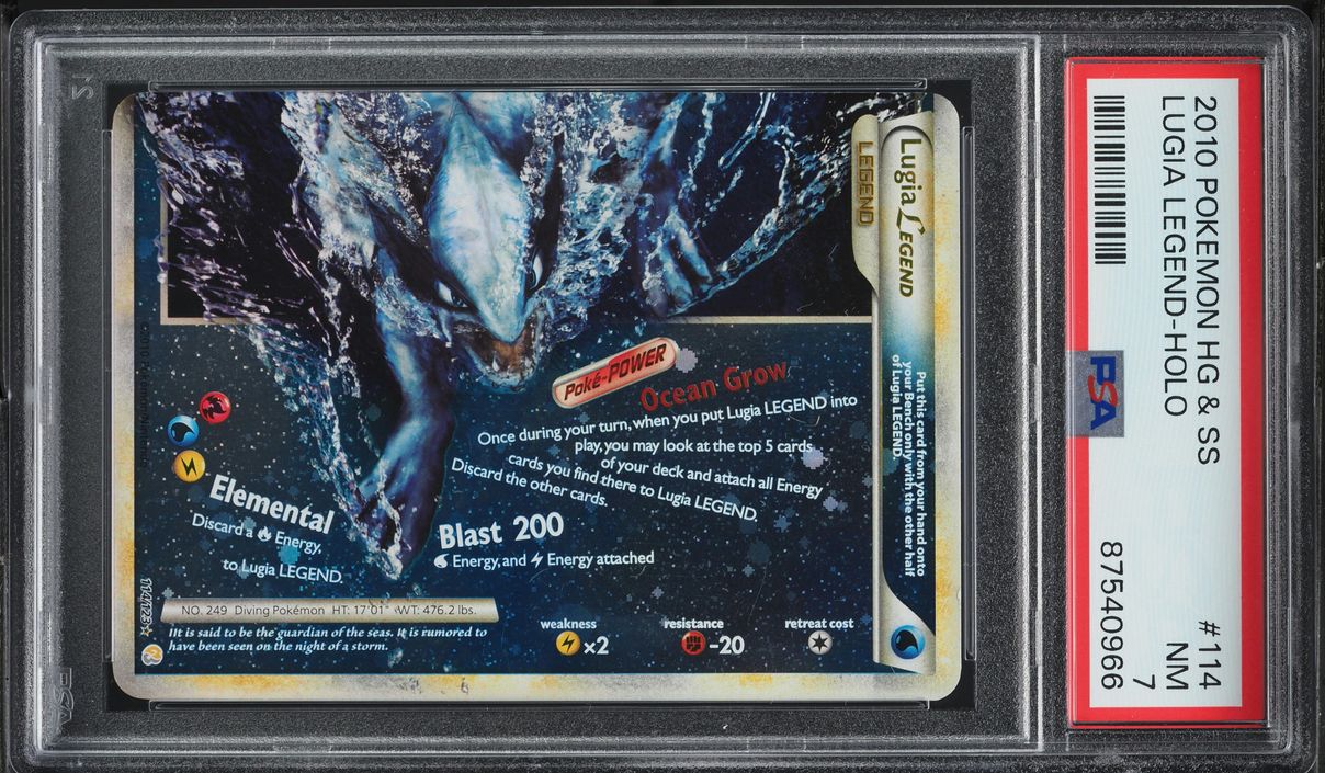 2010 Pokemon HeartGold & SoulSilver Holo Lugia Legend #114 PSA 7 NRMT