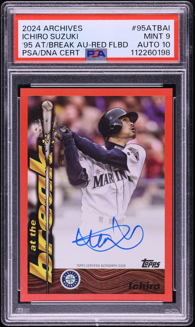 2024 Topps Archives '95 At The Break Red Ichiro AUTO DNA 10 /10 PSA 9 MINT