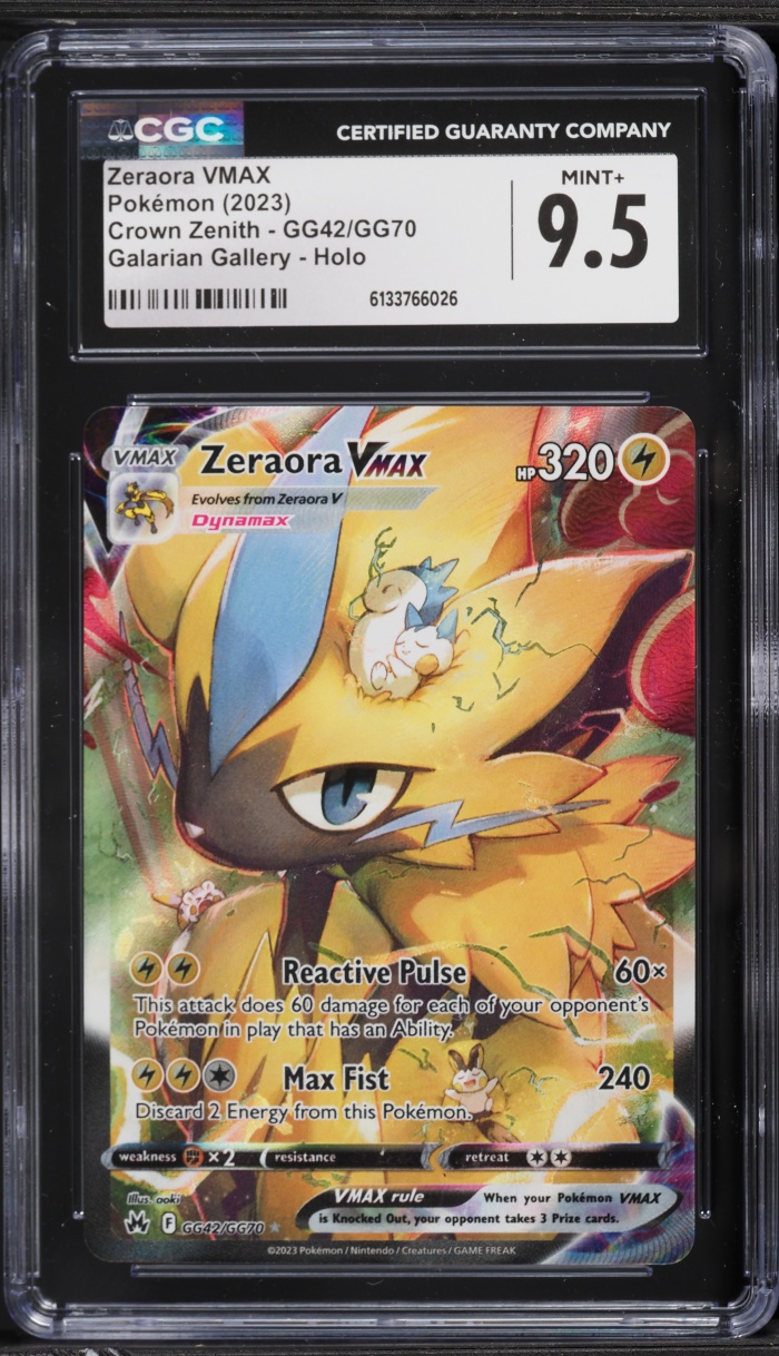 2023 Pokemon Sword & Shield Crown Zenith Galarian Gallery Full Art Zeraora VMAX #GG42 CGC 9.5