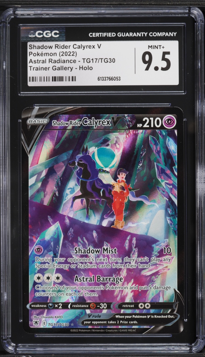 2022 Pokemon Sword & Shield Astral Radiance CHR Shadow Rider Calyrex V #TG17 CGC 9.5 MINT+