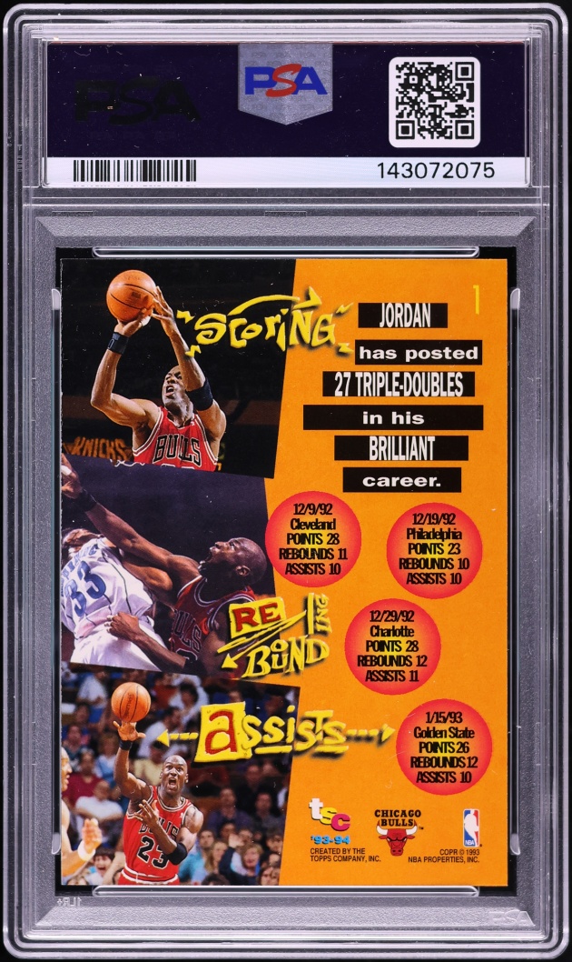 1993 Stadium Club Members Only Michael Jordan #1 PSA 8 NM-MT