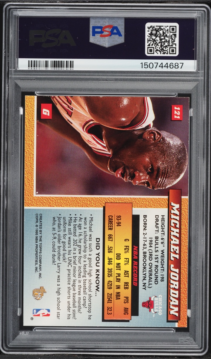 1994 Topps Embossed Michael Jordan #121 PSA 8 NM-MT