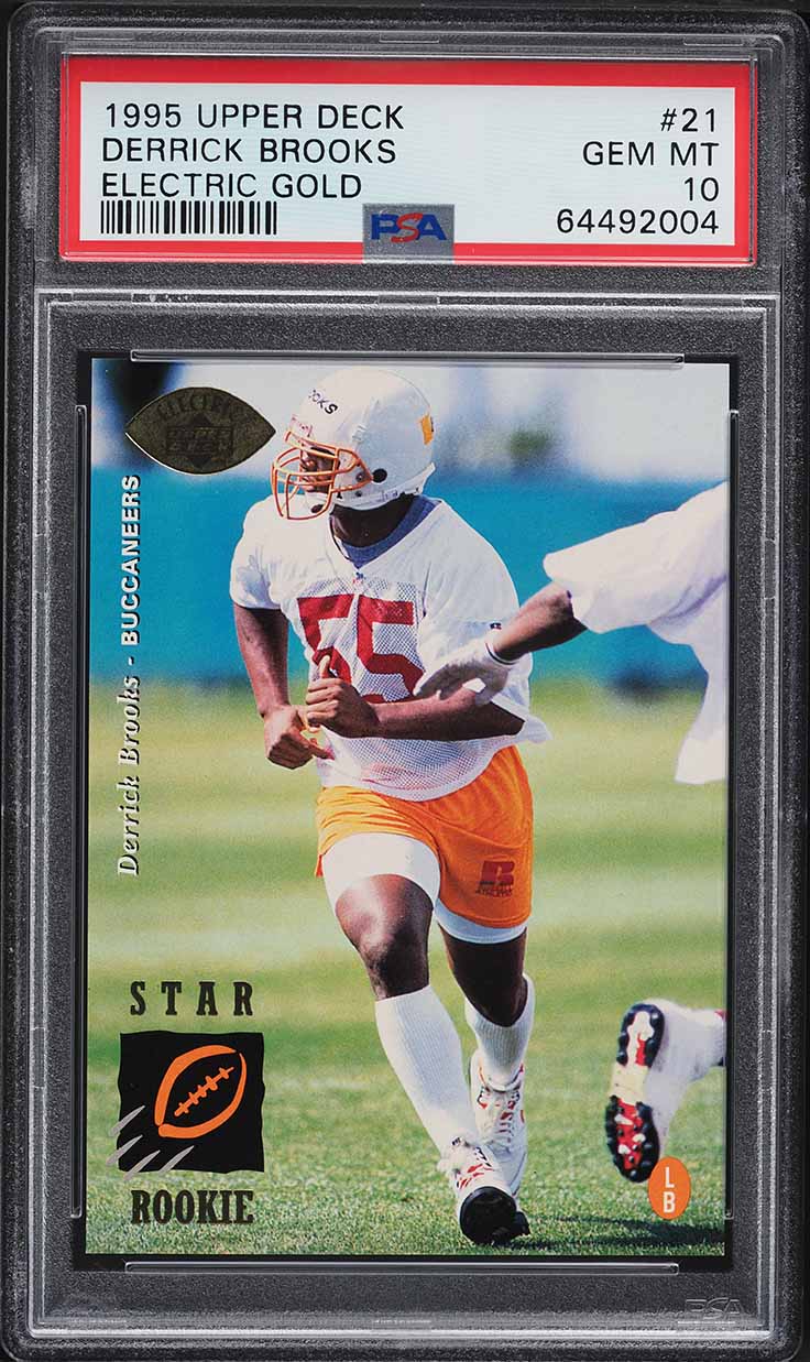 1995 Upper Deck Electric Gold Derrick Brooks ROOKIE #21 PSA 10 GEM MINT