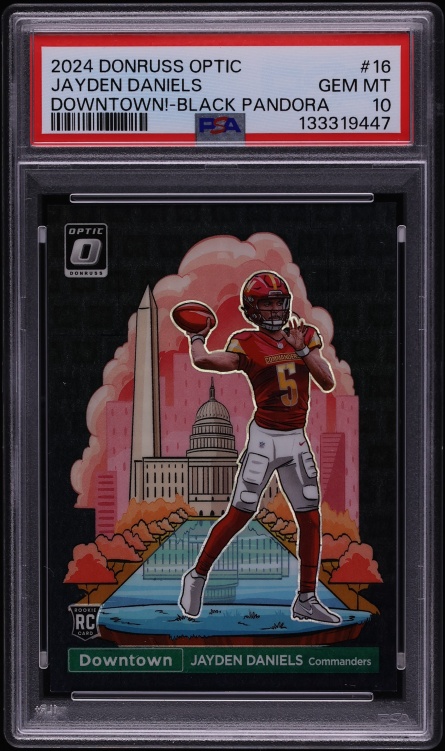 2024 Donruss Optic Downtown Black Pandora Jayden Daniels ROOKIE /25 #16 PSA 10 GEM MINT