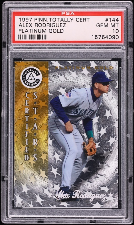 1997 Pinnacle Totally Certified Platinum Gold Alex Rodriguez /30 #144 PSA 10 GEM MINT
