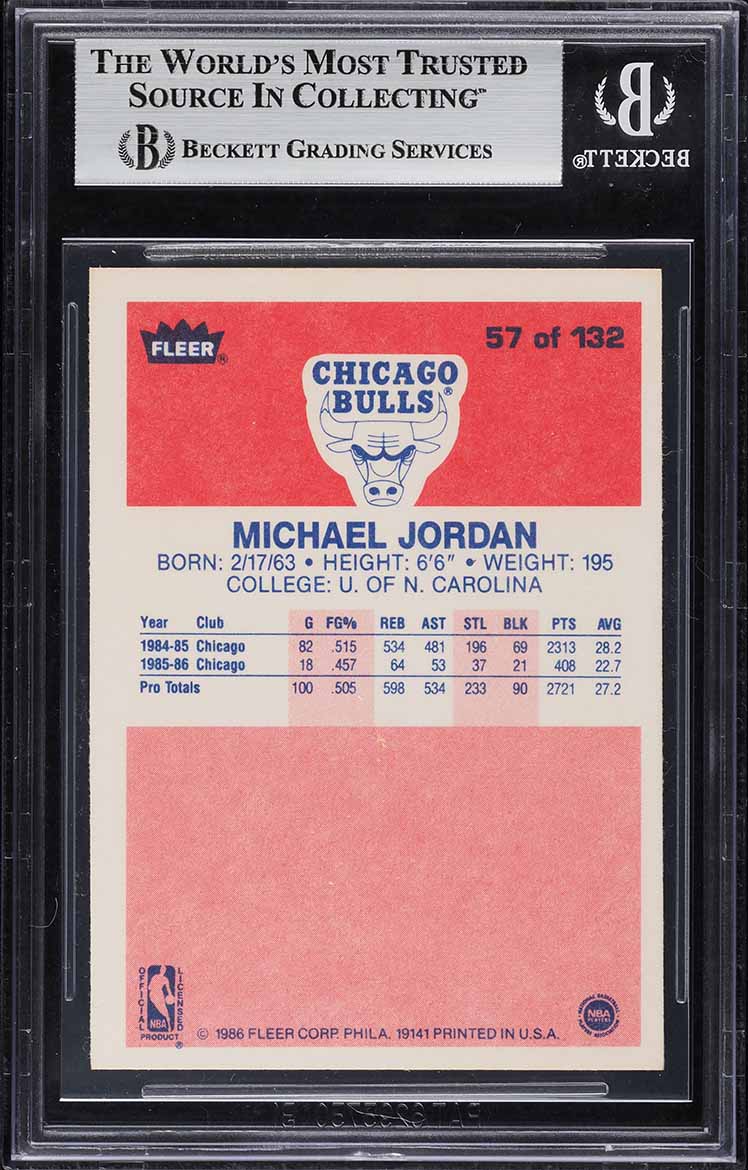 1986 Fleer Basketball Michael Jordan ROOKIE #57 BGS 4.5 VGEX+