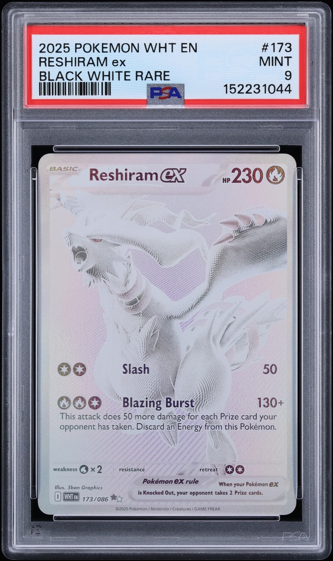2025 Pokemon Black White Rare Reshiram ex #173 PSA 9 MINT