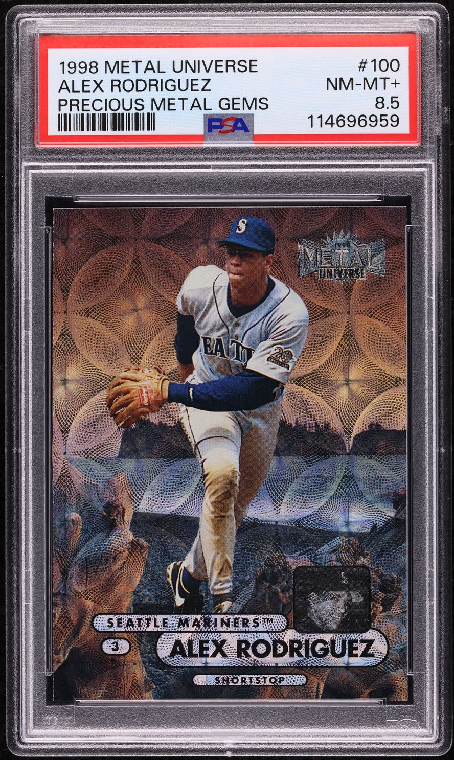 1998 Metal Universe Precious Metal Gems PMG Alex Rodriguez /50 #100 PSA 8.5