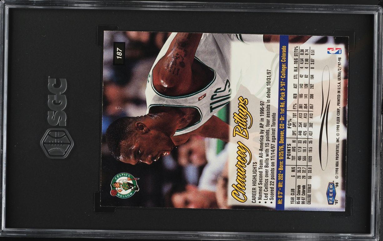 1997 Ultra Basketball Chauncey Billups ROOKIE #187 SGC 8 NM-MT