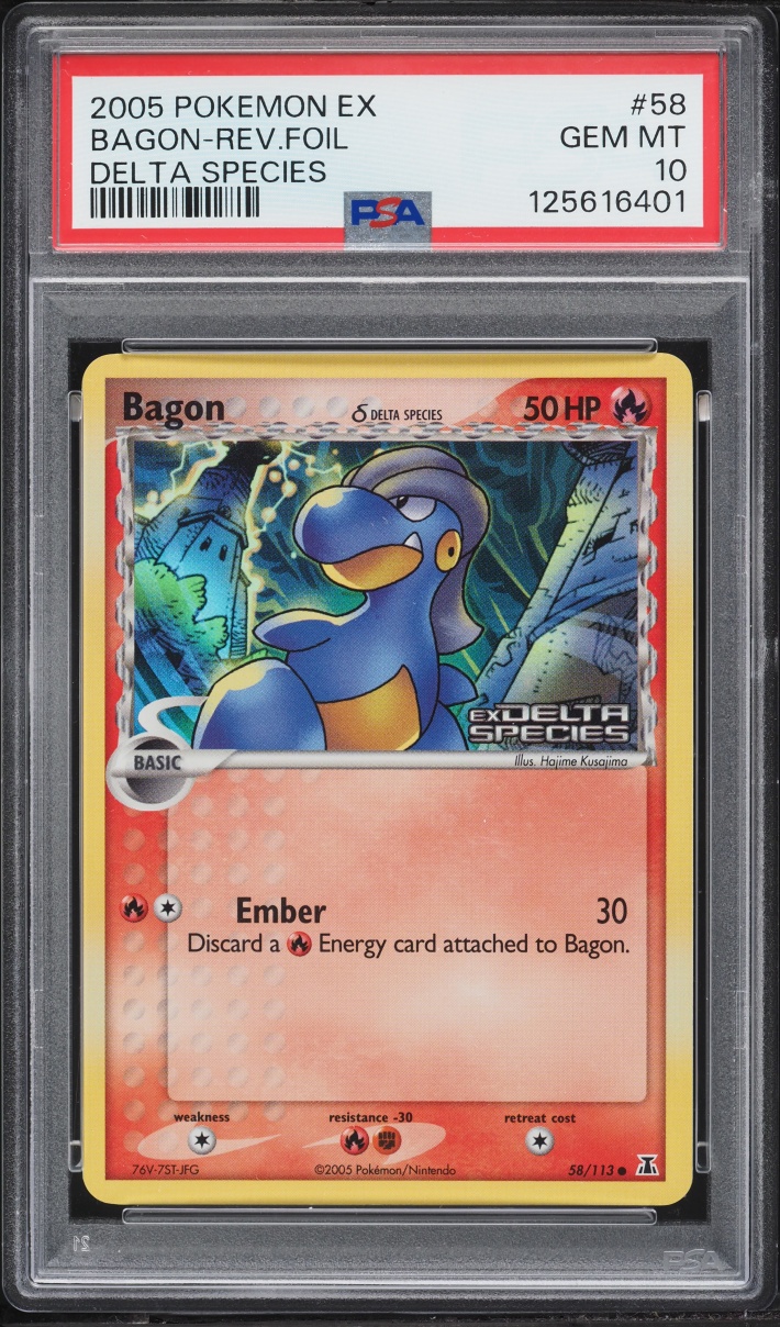 2005 Pokemon EX Delta Species Reverse Holo Bagon #58 PSA 10 GEM MINT