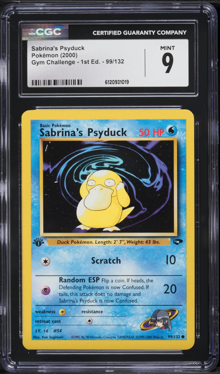 2000 Pokemon Gym Challenge 1st Edition Sabrina's Psyduck #99 CGC 9 MINT