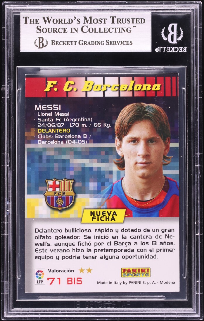 2004 Panini Sports Mega Cracks La Liga Lionel Messi ROOKIE #71 BGS 8.5 NM-MT+