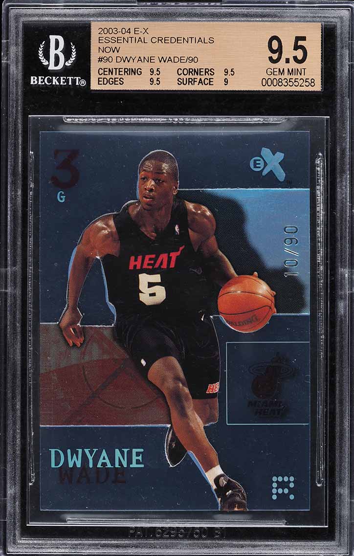 2003 Fleer E-X Essential Credentials Now Dwyane Wade ROOKIE /90 #90 BGS 9.5 GEM