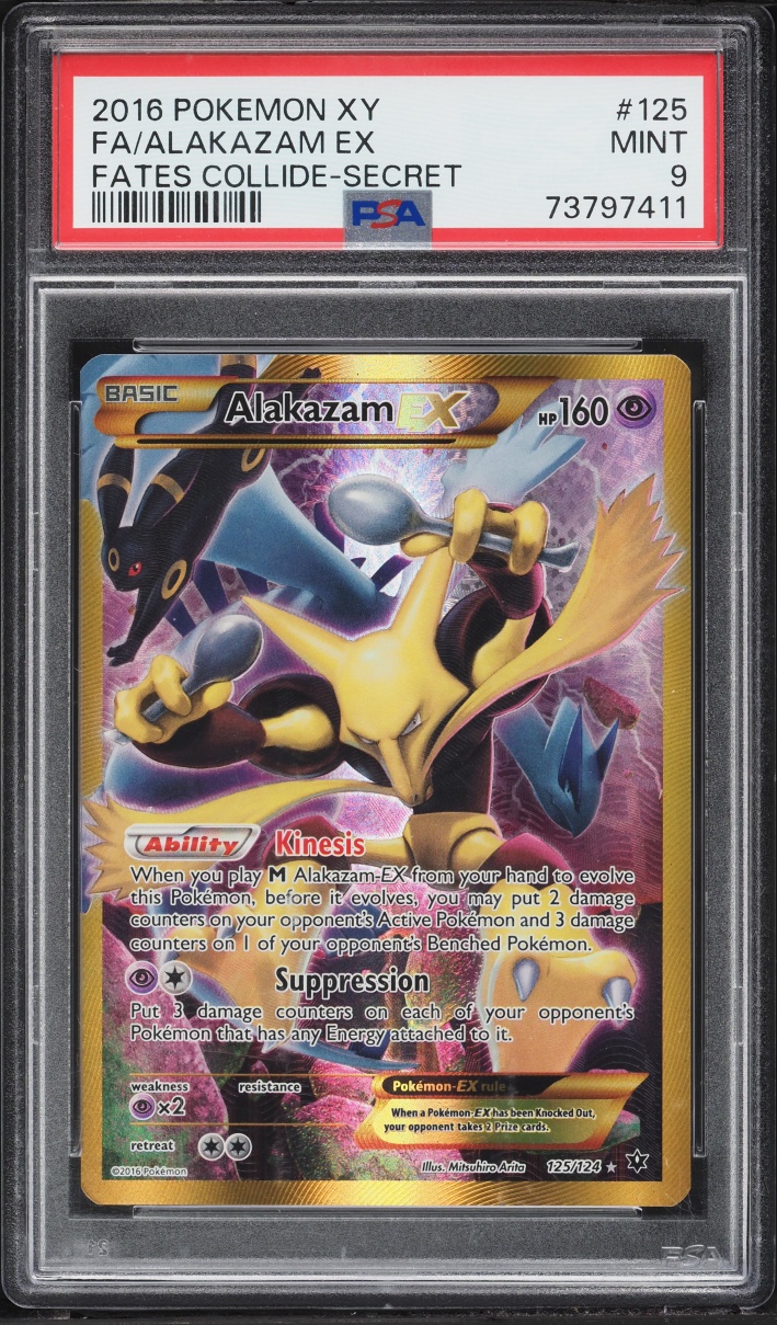 2016 Pokemon XY Fates Collide Full Art Alakazam EX #125 PSA 9 MINT