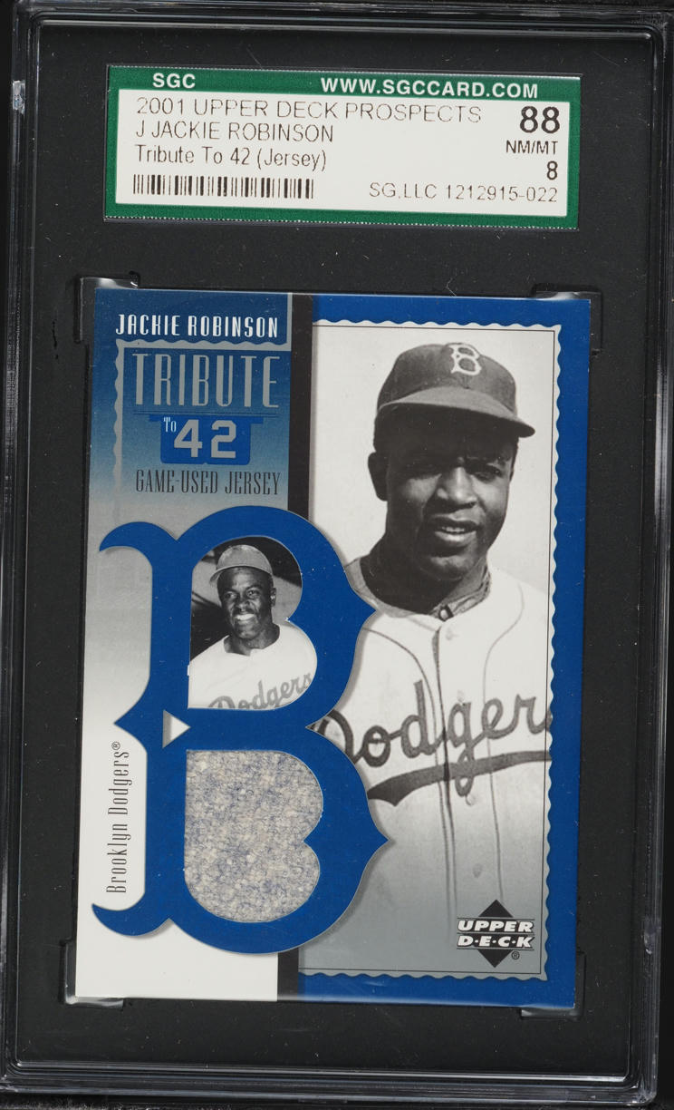2001 Upper Deck Premieres Tribute To 42 Jersey Jackie Robinson PATCH #J ...