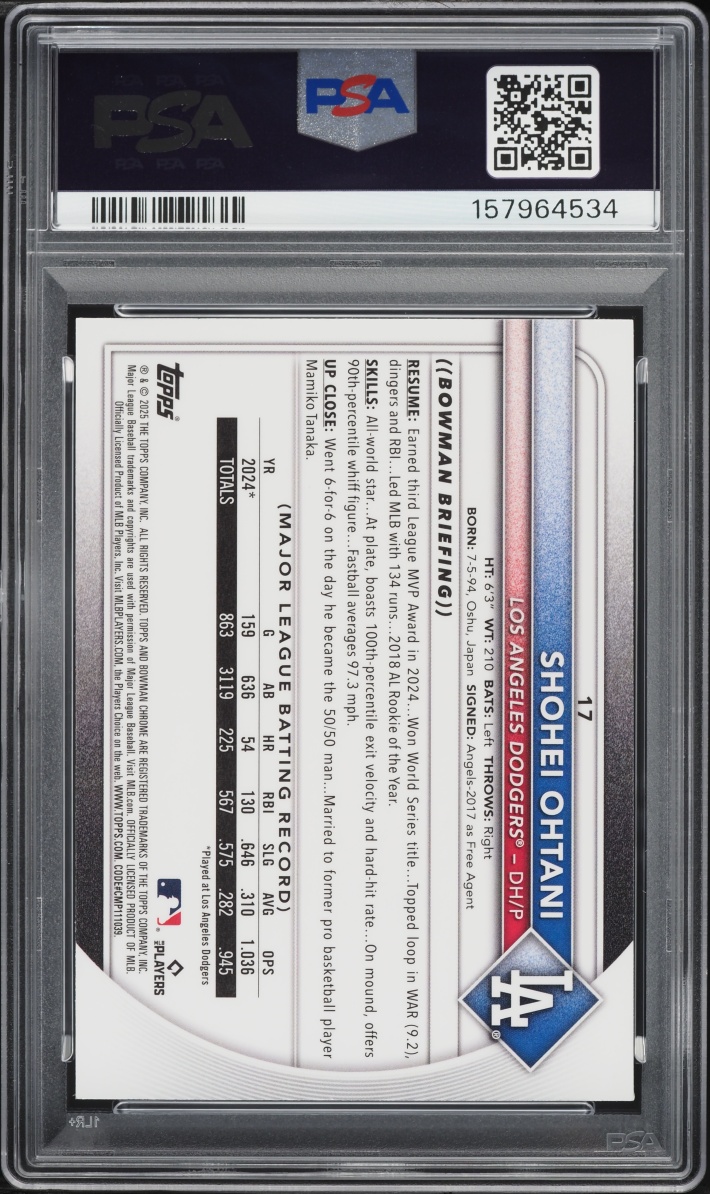 2025 Bowman Chrome Mega Box Shohei Ohtani #17 PSA 10 GEM MINT