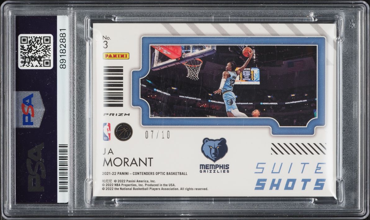 2021 Panini Contenders Optic Suite Shots Gold Ja Morant /10 #3 PSA 9 MINT