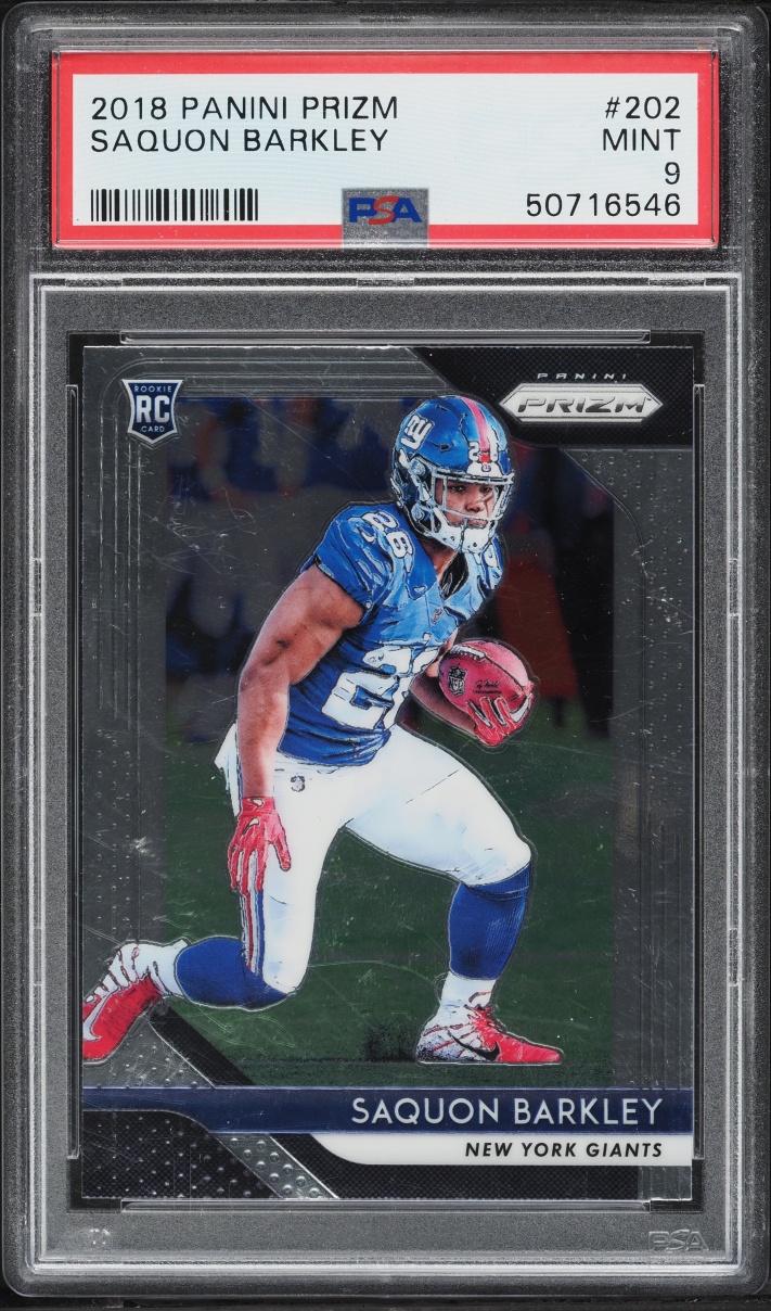 2018 Panini Prizm Saquon Barkley ROOKIE #202 PSA 9 MINT